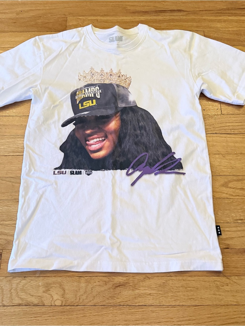 LSU x SLAM Angel Reese White Graphic Short Sleeve Tee